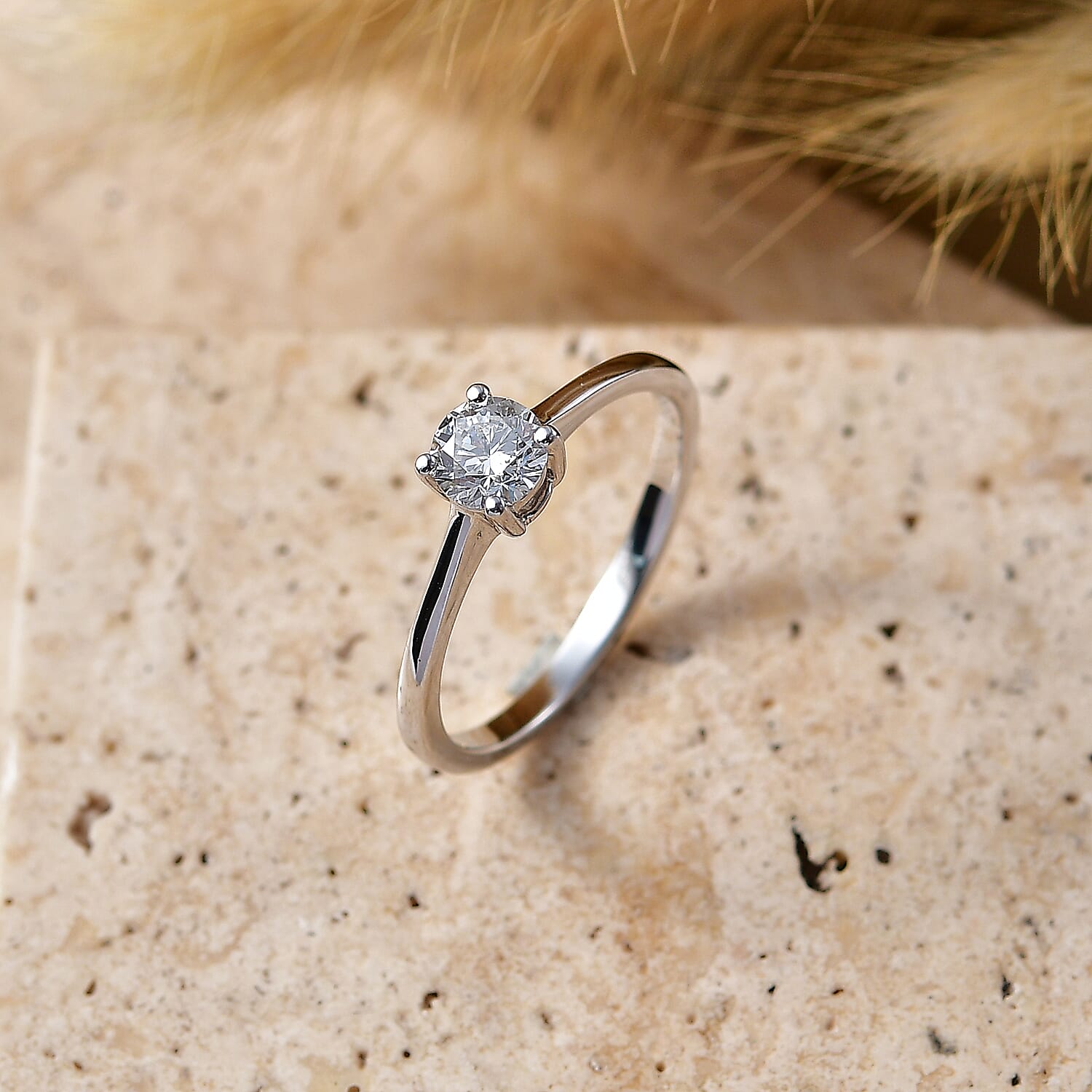 Luxuriant - 9K White Gold SGL Certified Lab Grown Diamond (SI-G-H) Solitaire Ring 0.50 Ct.