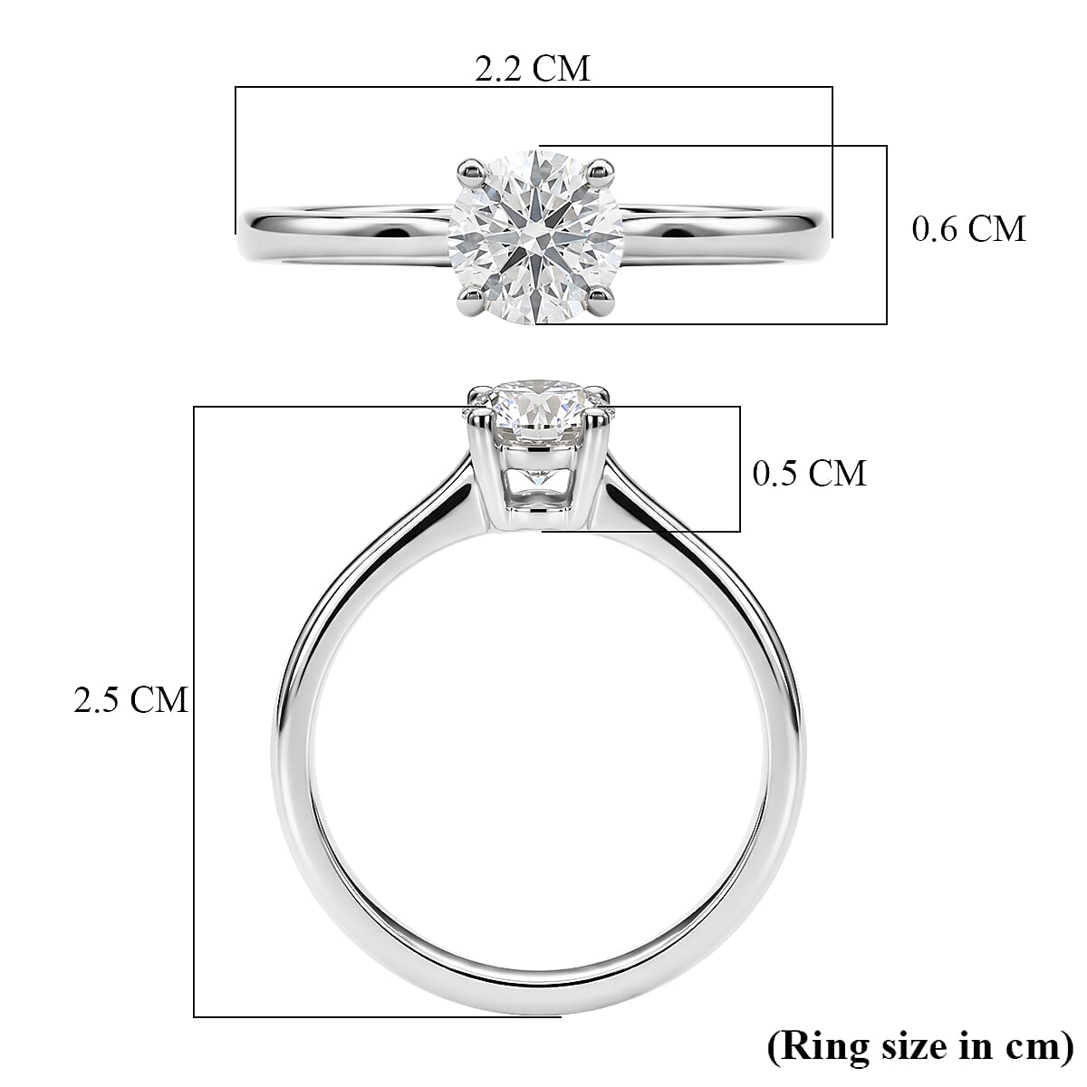 Luxuriant - 9K White Gold SGL Certified Lab Grown Diamond (SI-G-H) Solitaire Ring 0.50 Ct.