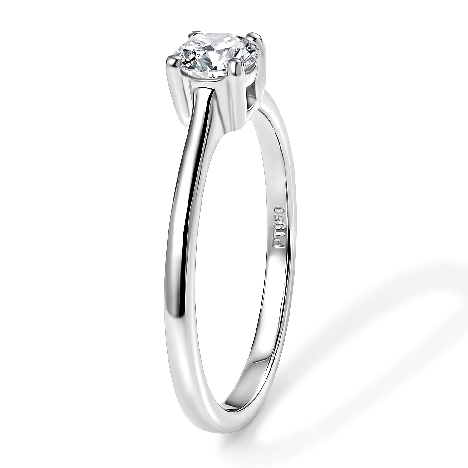 Luxuriant - 950 Platinum IGI Certified Lab Grown Diamond (VS-E-F) Solitaire Ring 0.50 Ct, Platinum Wt. 3.65 Gms