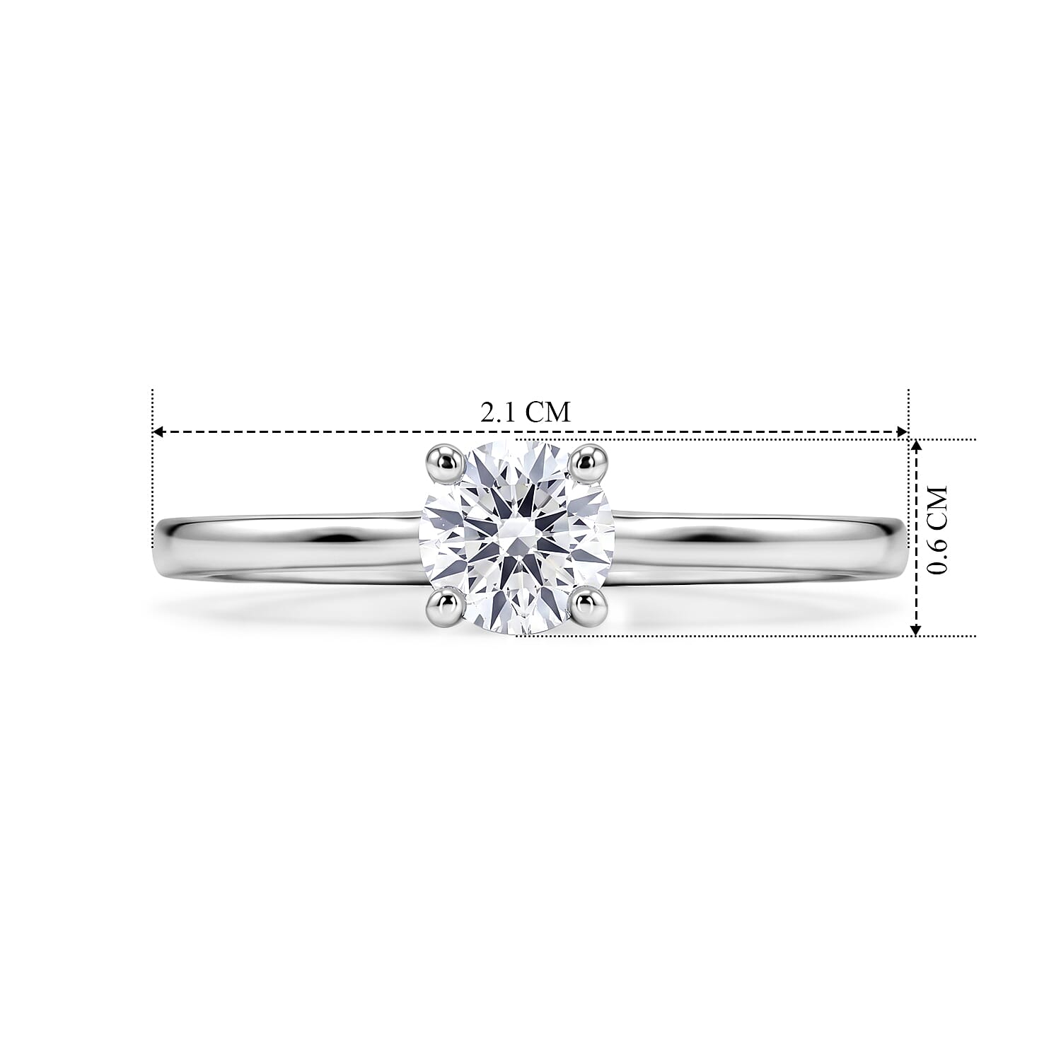 Luxuriant - 950 Platinum IGI Certified Lab Grown Diamond (VS-E-F) Solitaire Ring 0.50 Ct, Platinum Wt. 3.65 Gms
