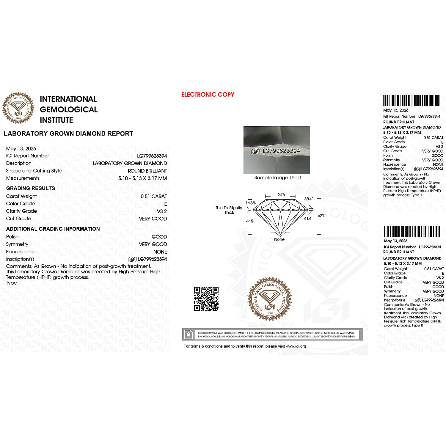 Luxuriant - 950 Platinum IGI Certified Lab Grown Diamond (VS-E-F) Solitaire Ring 0.50 Ct, Platinum Wt. 3.65 Gms