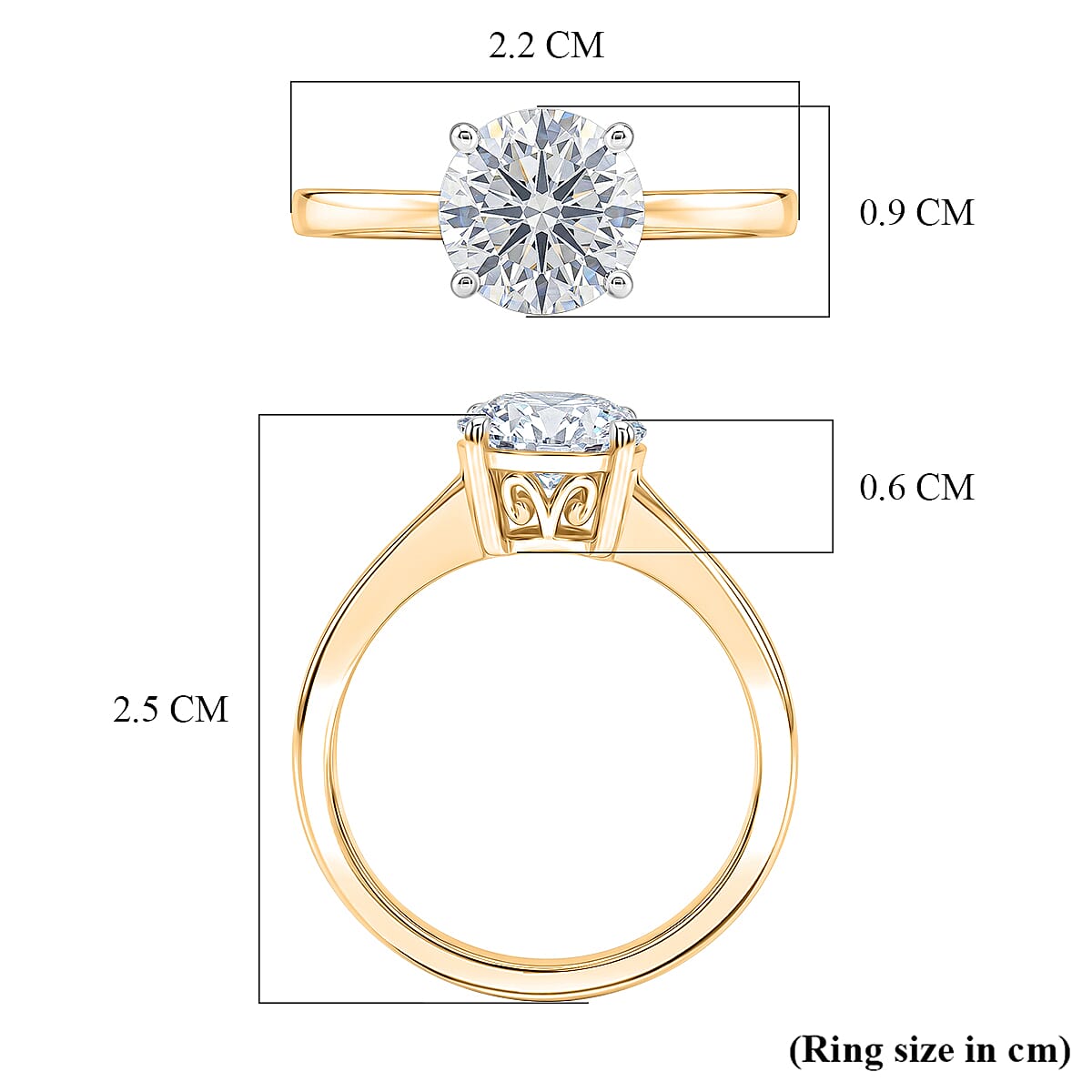 LUXURIANT 2 Ct. SGL Certified Lab Grown Diamond (SI/G-H) Solitaire Ring in Sterling Silver