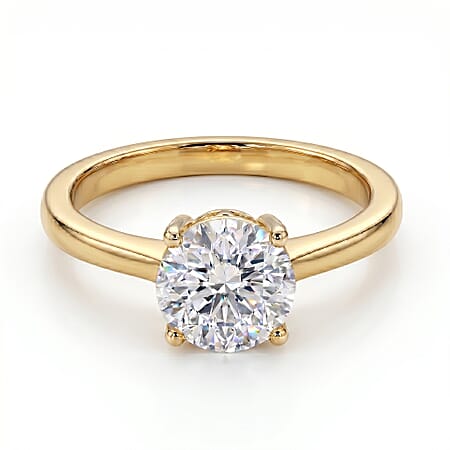 LUXURIANT 2 Ct. Lab Grown Diamond Round Cut Solitaire Ring in 18K Vermeil Yellow Gold Over Sterling Silver SGL Certified LUXURIANT 2 Ct. Lab Grown Diamond Round Cut Solitaire Ring in 18K Vermeil Yellow Gold Over Sterling Silver SGL Certified
