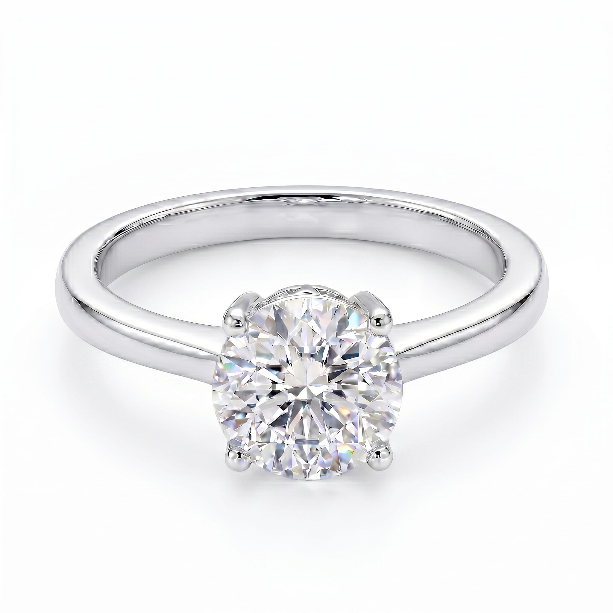 LUXURIANT 2 Ct. SGL Certified Lab Grown Diamond (SI/G-H) Solitaire Ring in Sterling Silver