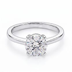 LUXURIANT 2 Ct. SGL Certified Lab Grown Diamond (SI/G-H) Solitaire Ring in Sterling Silver