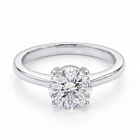 Luxuriant - SGL Certified Lab Grown Diamond (SI-G-H) Solitaire Ring in Rhodium Overlay Sterling Silver 2.05 Ct.