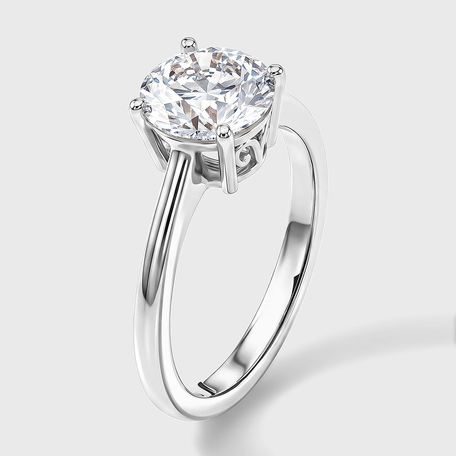 LUXURIANT 2 Ct. Lab Grown Diamond Solitaire Ring in Sterling Silver SGL Certified