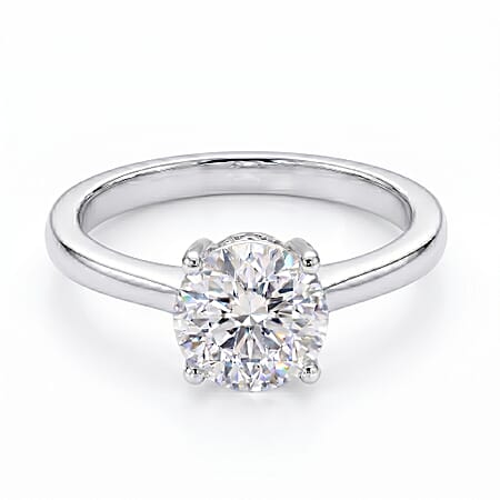 LUXURIANT 2 Ct. Lab Grown Diamond Round Cut Solitaire Ring in Rhodium Overlay Sterling Silver SGL Certified LUXURIANT 2 Ct. Lab Grown Diamond Round Cut Solitaire Ring in Rhodium Overlay Sterling Silver SGL Certified