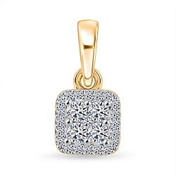 LUXURIANT Lab Grown Diamond Cluster Pendant in Yellow Gold Plated Sterling Silver (SI-G-H)