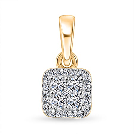 LUXURIANT Lab Grown Diamond Cluster Pendant in Yellow Gold Plated Sterling Silver (SI-G-H) LUXURIANT Lab Grown Diamond Cluster Pendant in Yellow Gold Plated Sterling Silver (SI-G-H)