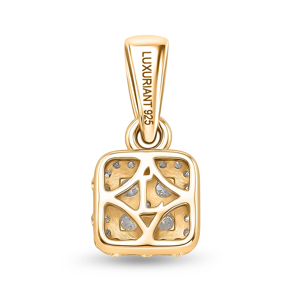 Luxuriant - Lab Grown Diamond (SI-G-H) Cluster Pendant in Yellow Gold Plated Sterling Silver