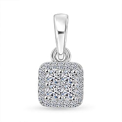 LUXURIANT Lab Grown Diamond Cluster Pendant in Yellow Gold Plated Sterling Silver (SI-G-H)