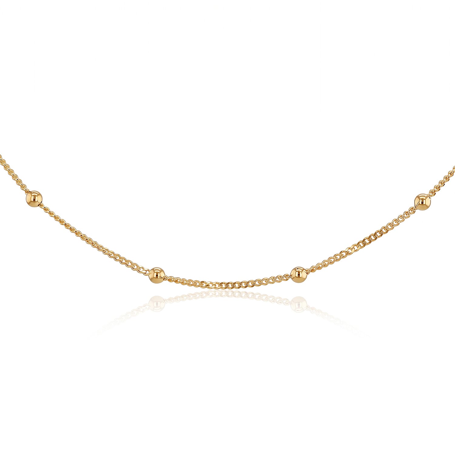 9K Yellow Gold Curb Necklace (Size - 18) with Spring Ring Clasp