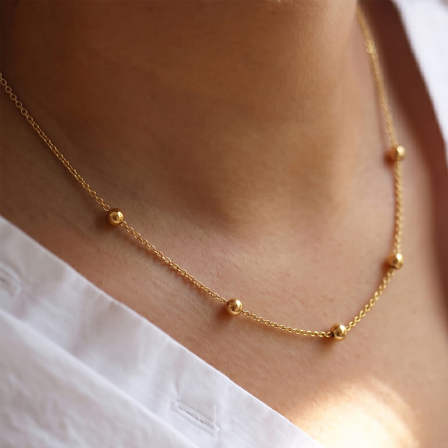 9K Yellow Gold Curb Necklace (Size - 18) with Spring Ring Clasp
