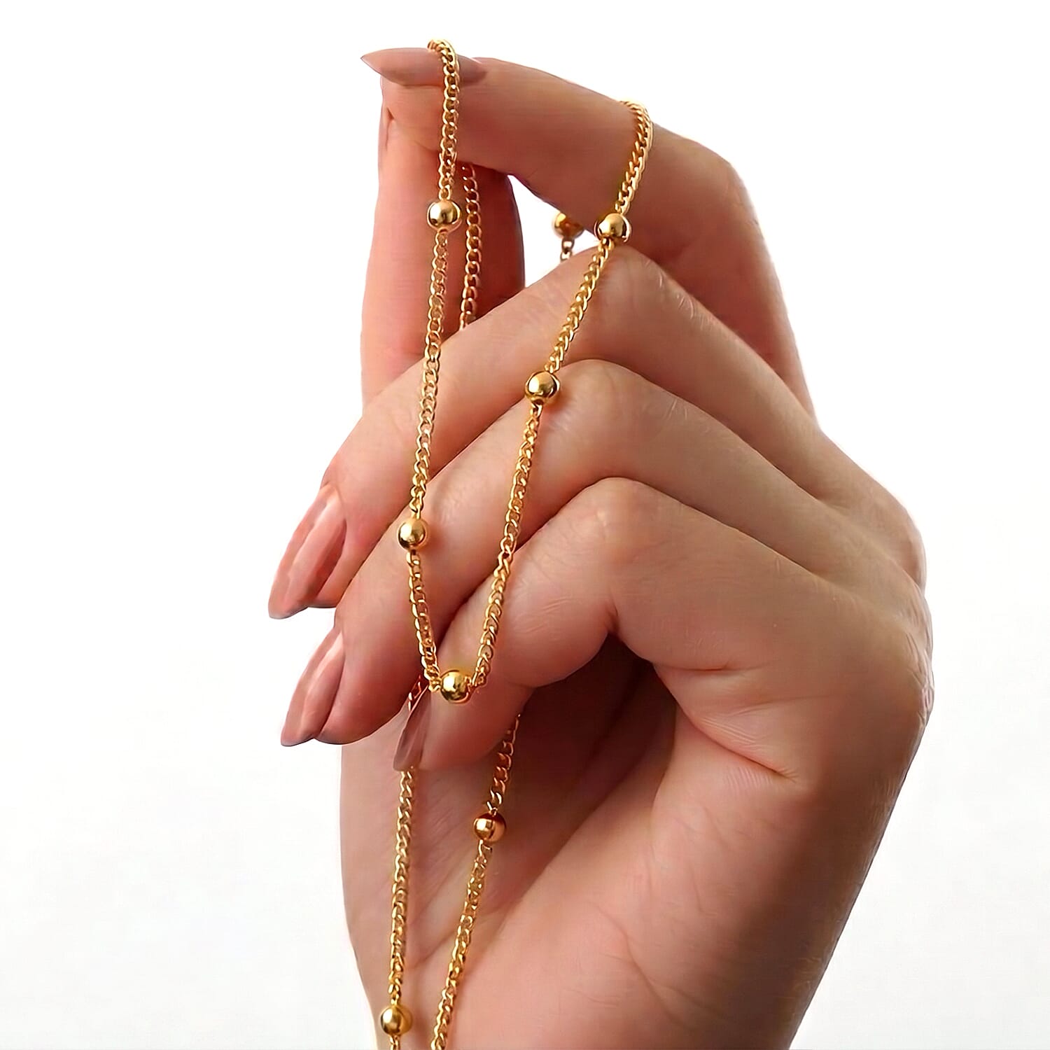 9K Yellow Gold Curb Necklace (Size - 18) with Spring Ring Clasp
