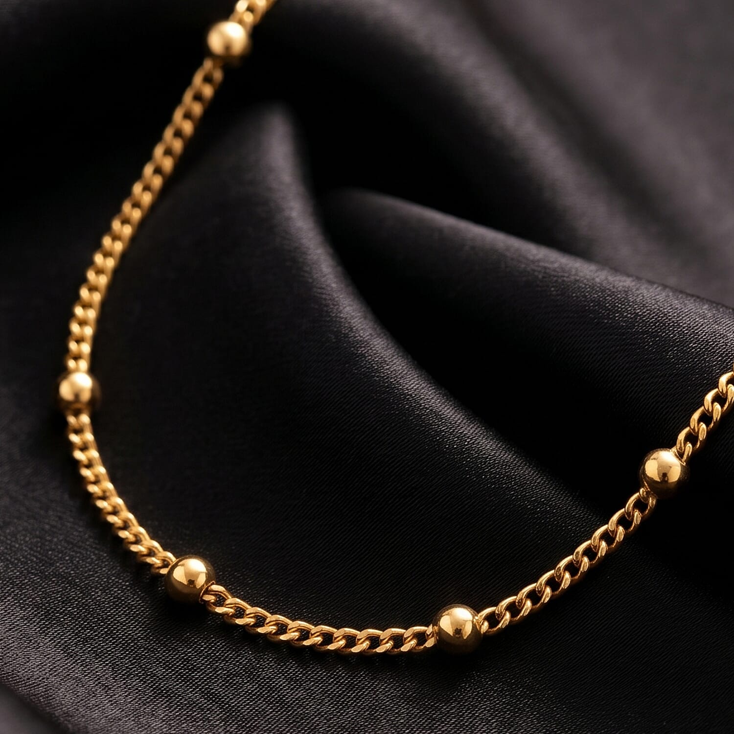 9K Yellow Gold Curb Necklace (Size - 18) with Spring Ring Clasp