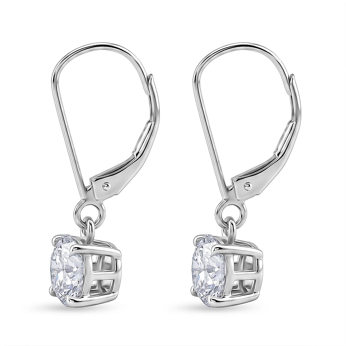 Luxuriant - 9K White Gold SGL Certified Lab Grown Diamond (VS-E-F) Solitaire Earring with Lever Back 2.06 Ct.