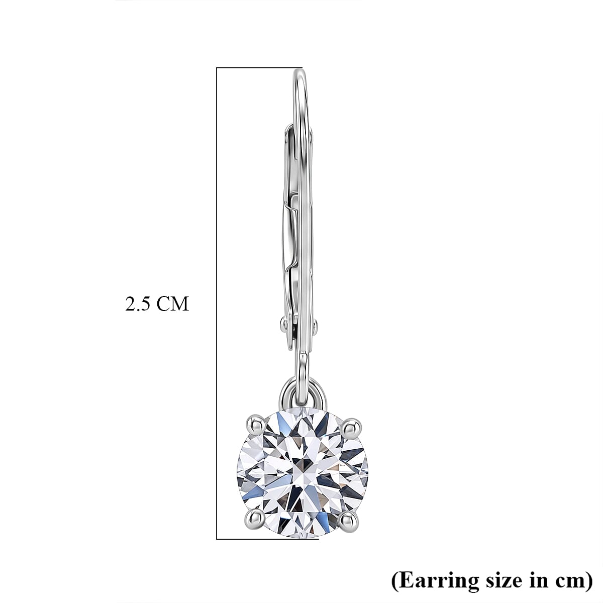 Luxuriant - 9K White Gold SGL Certified Lab Grown Diamond (VS-E-F) Solitaire Earring with Lever Back 2.06 Ct.