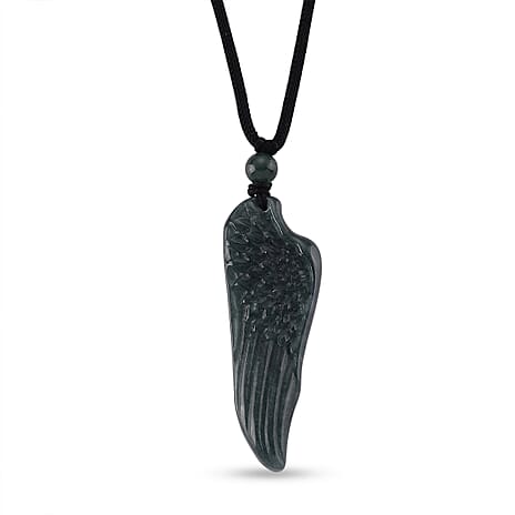 Natural Jade Adjustable Dragon Carved Necklace (Size - 28) 38.00 Ct.