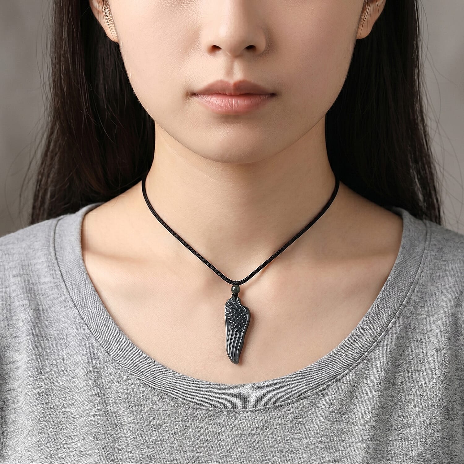 Natural Jade Adjustable Dragon Carved Necklace (Size - 28) 38.00 Ct.