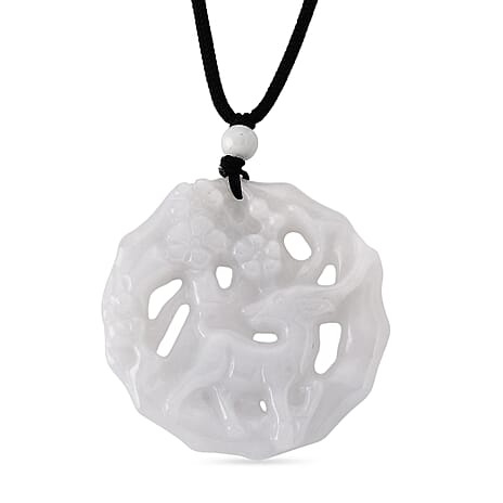 White Jade Stone Necklace  96.000  Ct.