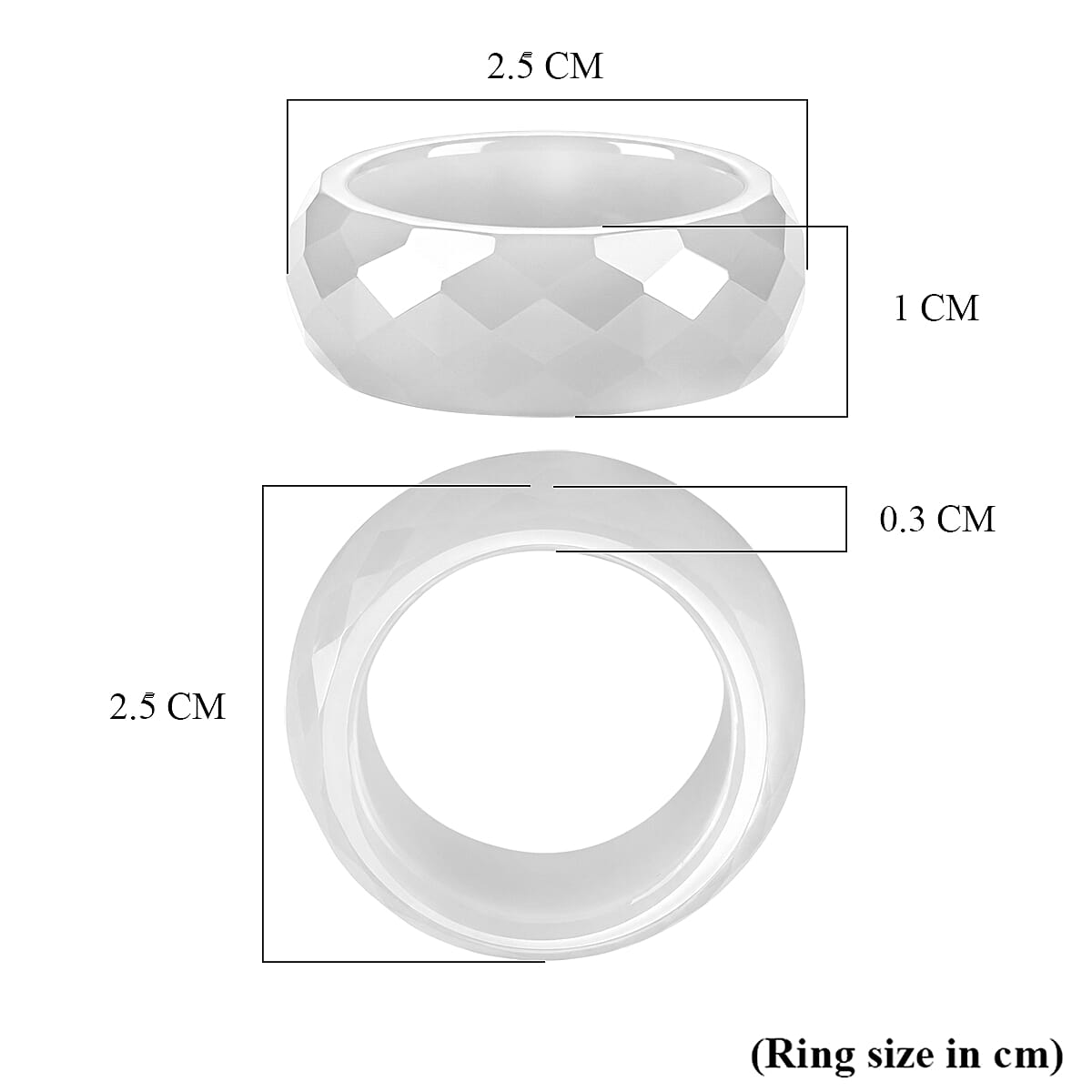 Enhanced Natural White Jade Band Ring 30.00 Ct.