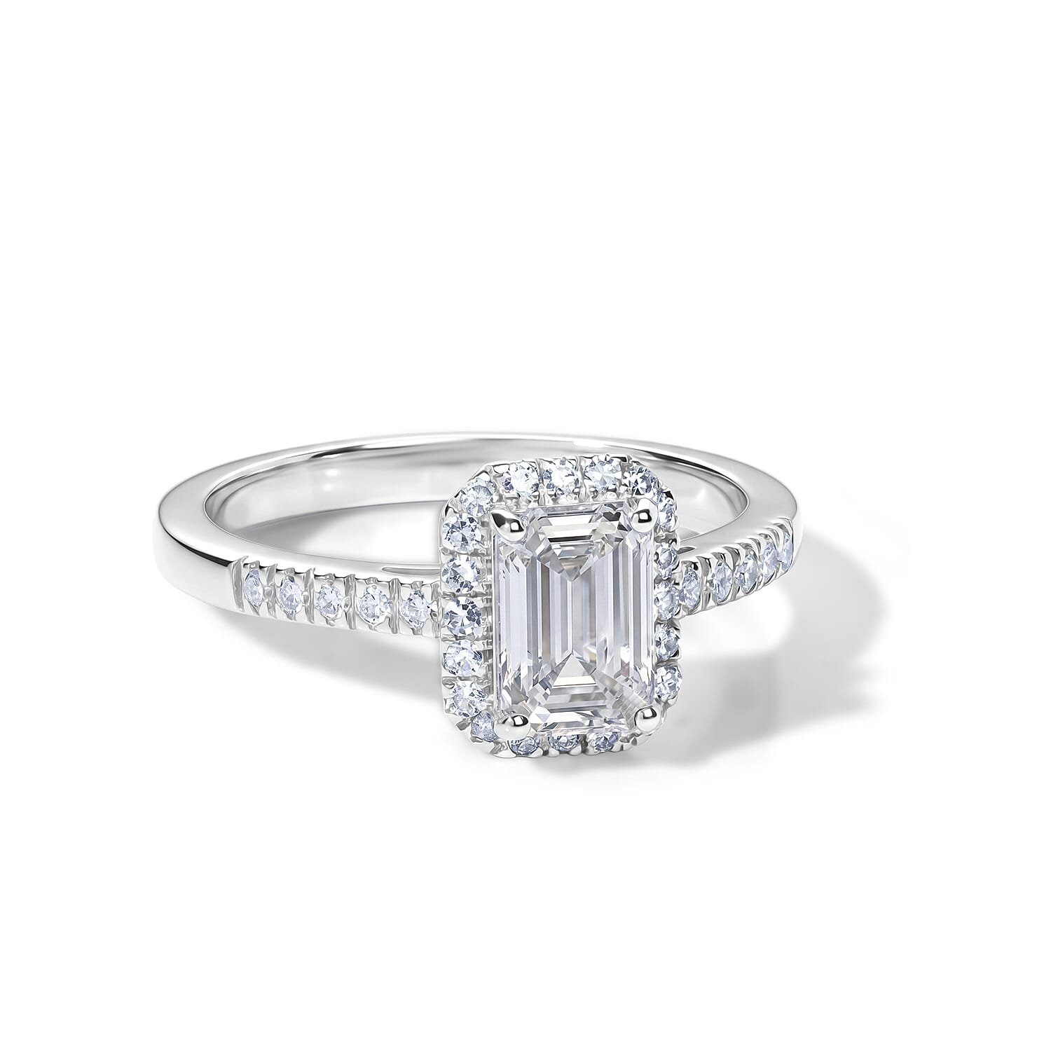 Luxuriant - SGL Certified Lab Grown Diamond (SI-G-H) Halo Ring in 18K Vermeil Yellow Gold Plated Sterling Silver 1.26 Ct.