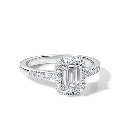 Luxuriant - SGL Certified Lab Grown Diamond (SI-G-H) Halo Ring in 18K Vermeil Yellow Gold Plated Sterling Silver 1.26 Ct.