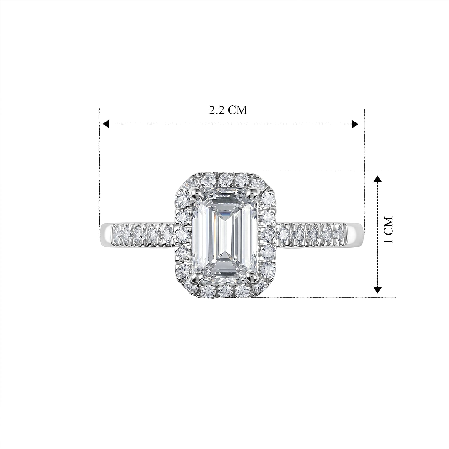 Luxuriant - SGL Certified Lab Grown Diamond (SI-G-H) Halo Ring in 18K Vermeil Yellow Gold Plated Sterling Silver 1.26 Ct.