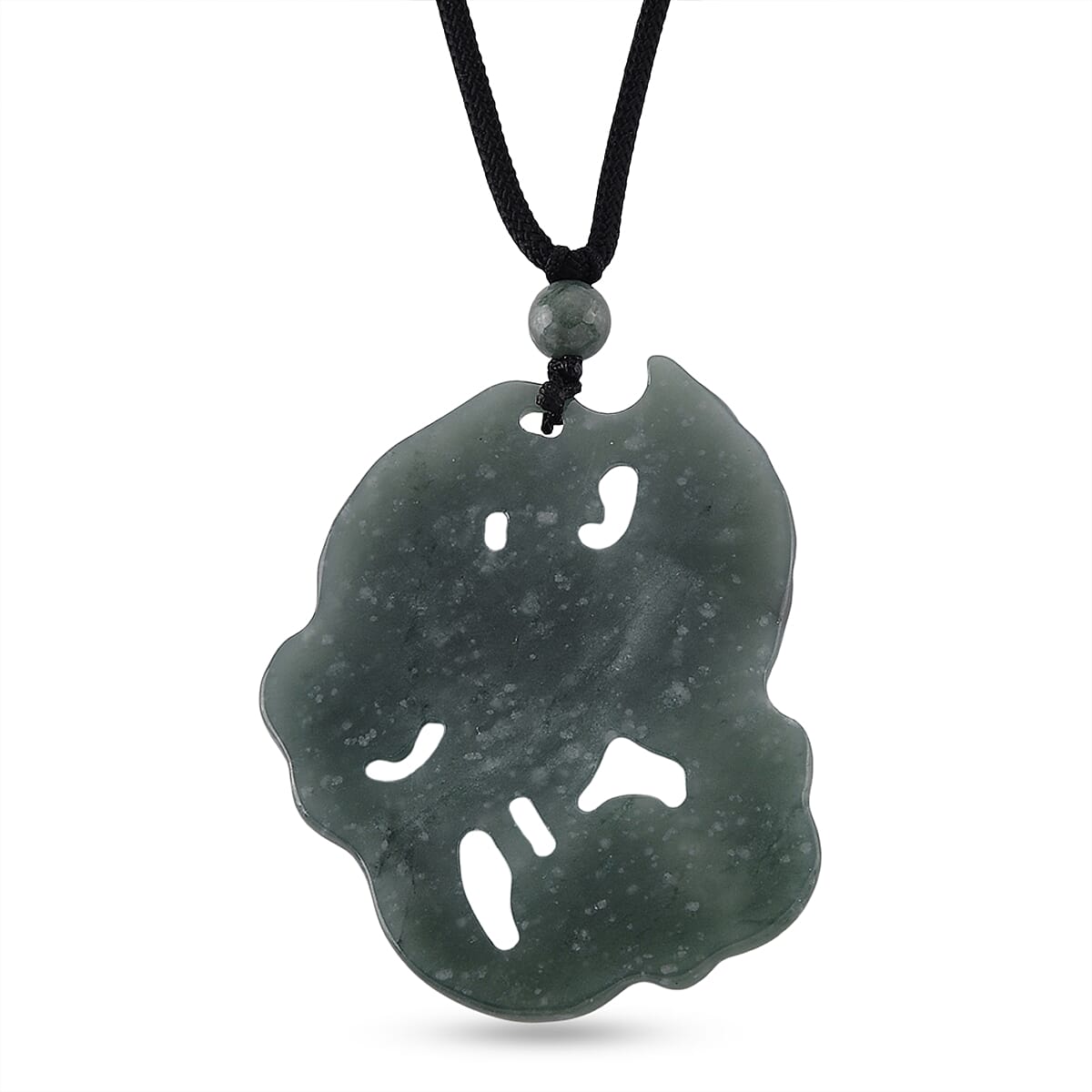 Natural Jade Adjustable Phoenix Carved Necklace (Size - 28) 80.00 Ct.