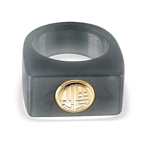 24K - Yellow - Gold - Standard A Natural Jade Ring, Gold Wt.0.1 Gms  50.000  Ct.