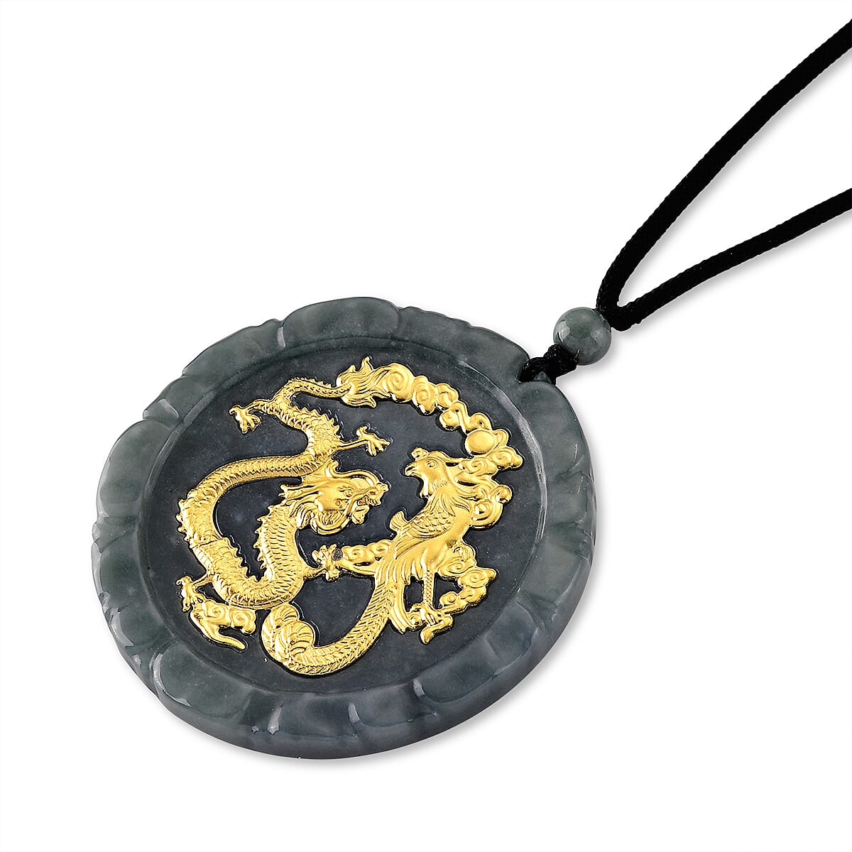 24K - Yellow - Gold - Standard A Natural Jade Beads Necklace, Gold Wt.0.1 Gms  145.000  Ct.