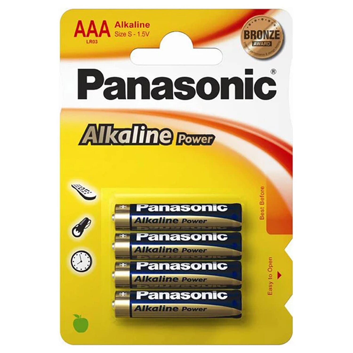 Pack of 4 - Panasonic Bronze LR03 AAA Alkaline Power Batteries