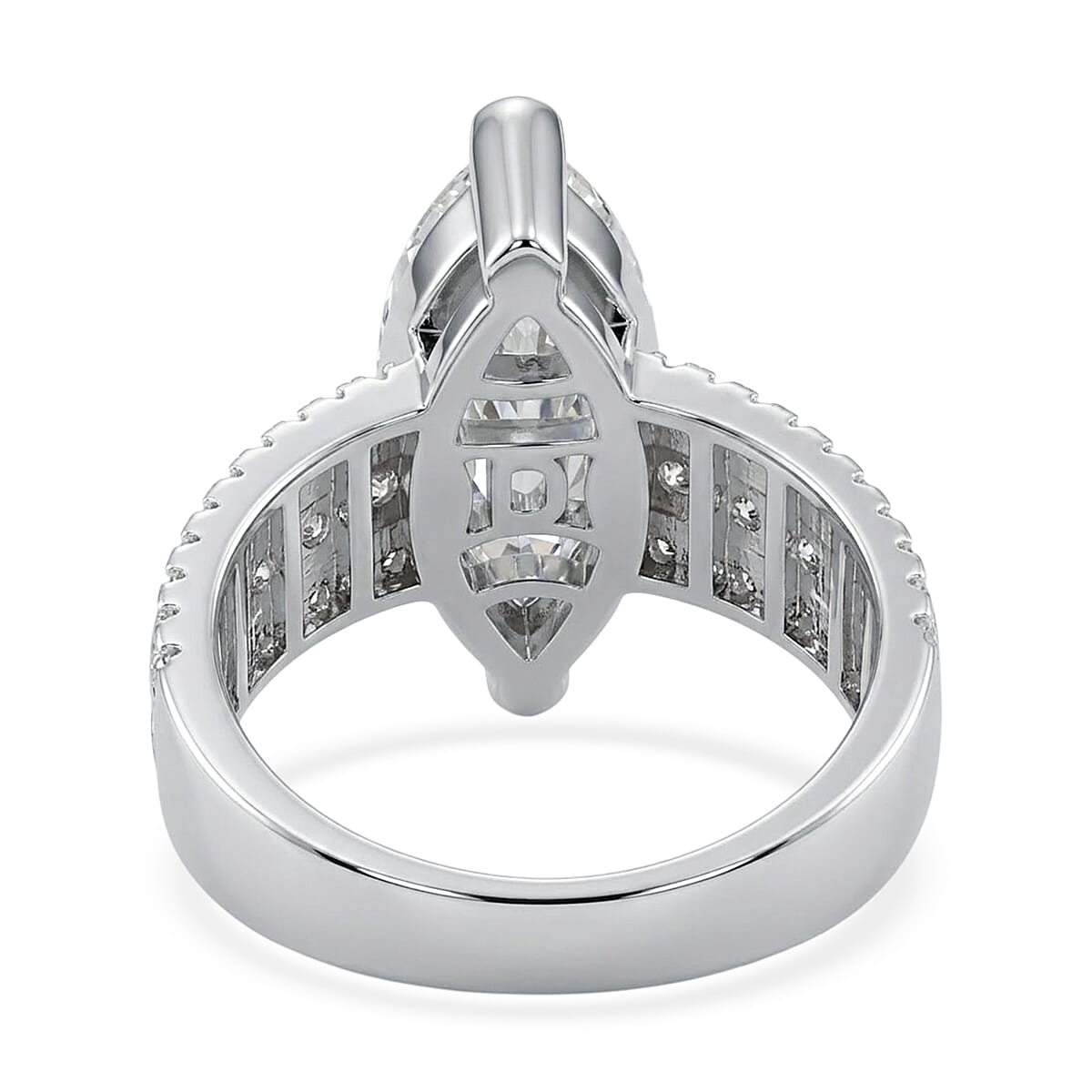 D'Joy - GRA Certified Moissanite Ring in Rhodium Overlay Sterling Silver 5.73 Ct.