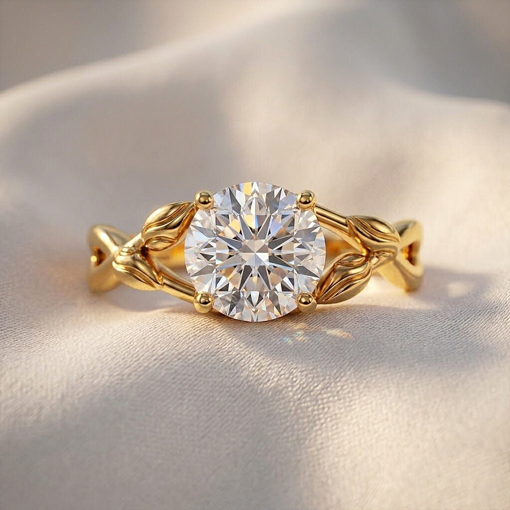 D'Joy - GRA Certified Moissanite Solitaire Ring in Sterling Silver 1.90 Ct.