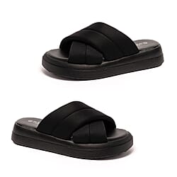 MIA Crossover Padded Open Toe Wedge Mule