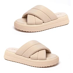MIA Crossover Padded Open Toe Wedge Mule
