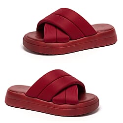 MIA Crossover Padded Open Toe Wedge Mule