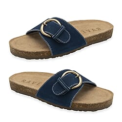 Ravel Womens Salton Suede Mule Sandals With Oversized Buckle