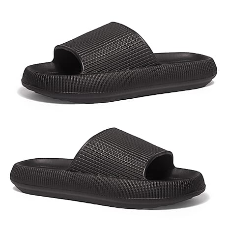 Kendal Womens Thick Chunky Sole Cloud Slides (Size Small 3-4) - Black