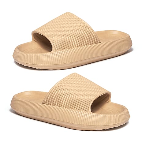 Kendal Womens Thick Chunky Sole Cloud Slides (Size Large 7-8) - Beige