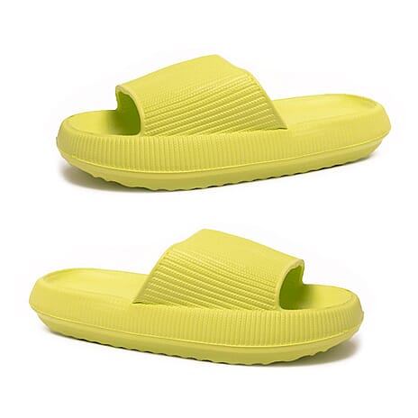 Kendal Womens Thick Chunky Sole Cloud Slides (Size Large 7-8) - Neon