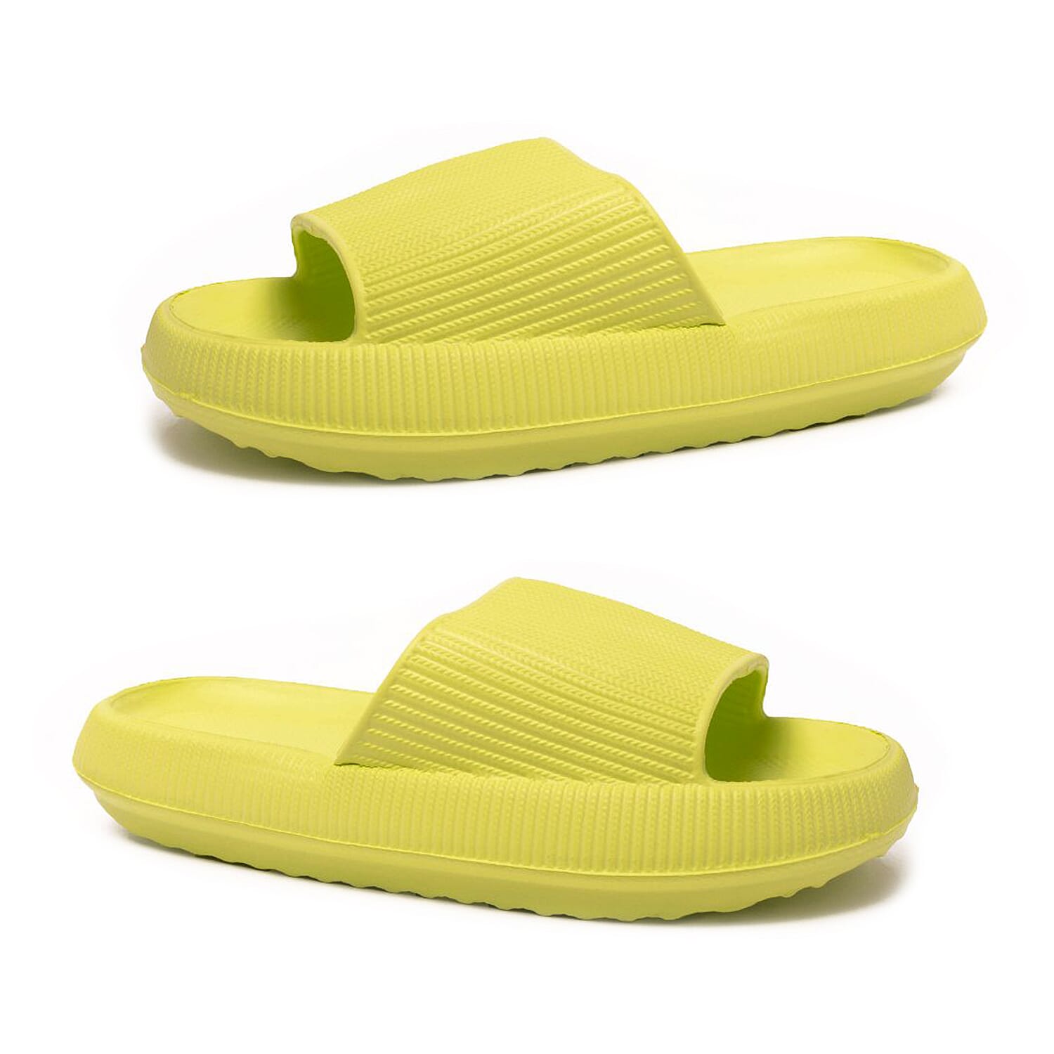 Kendal Womens Thick Chunky Sole Cloud Slides (Size Medium 5-6) - Neon