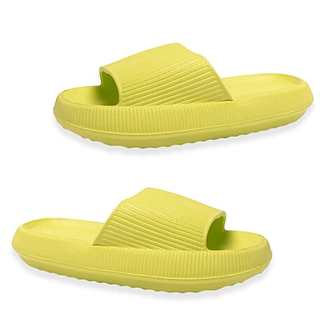 Kendal Womens Thick Chunky Sole Cloud Slides (Size Small 3-4) - Neon
