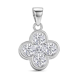 D'Joy - GRA Certified ( D-VVS1 ) Moissanite Pendant in Rhodium Overlay Sterling Silver