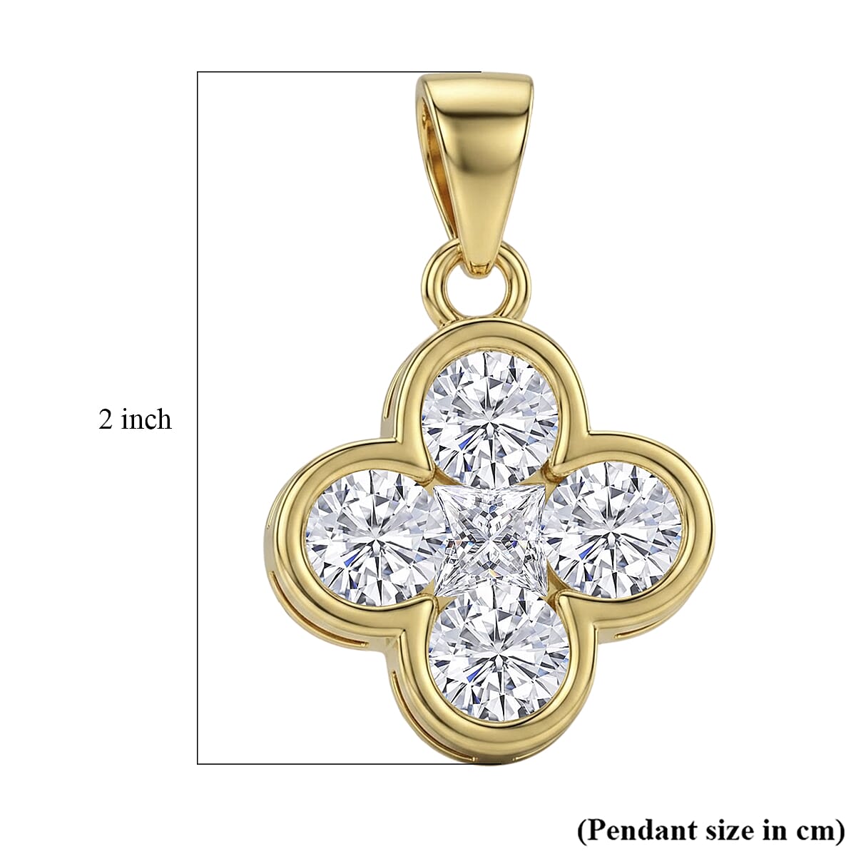 D'Joy - GRA Certified ( D-VVS1 ) Moissanite Pendant in Yellow Gold Plated Sterling Silver