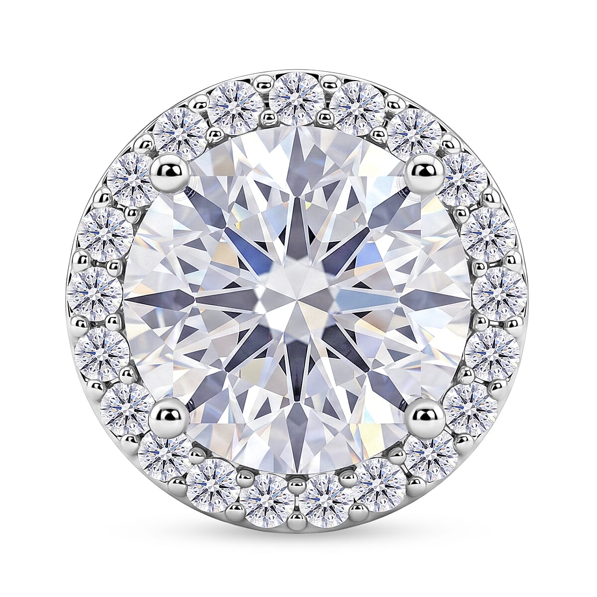 D'Joy - GRA Certified (D-VVS1) Moissanite Pendant in Rhodium Overlay Sterling Silver 3.05 Ct.