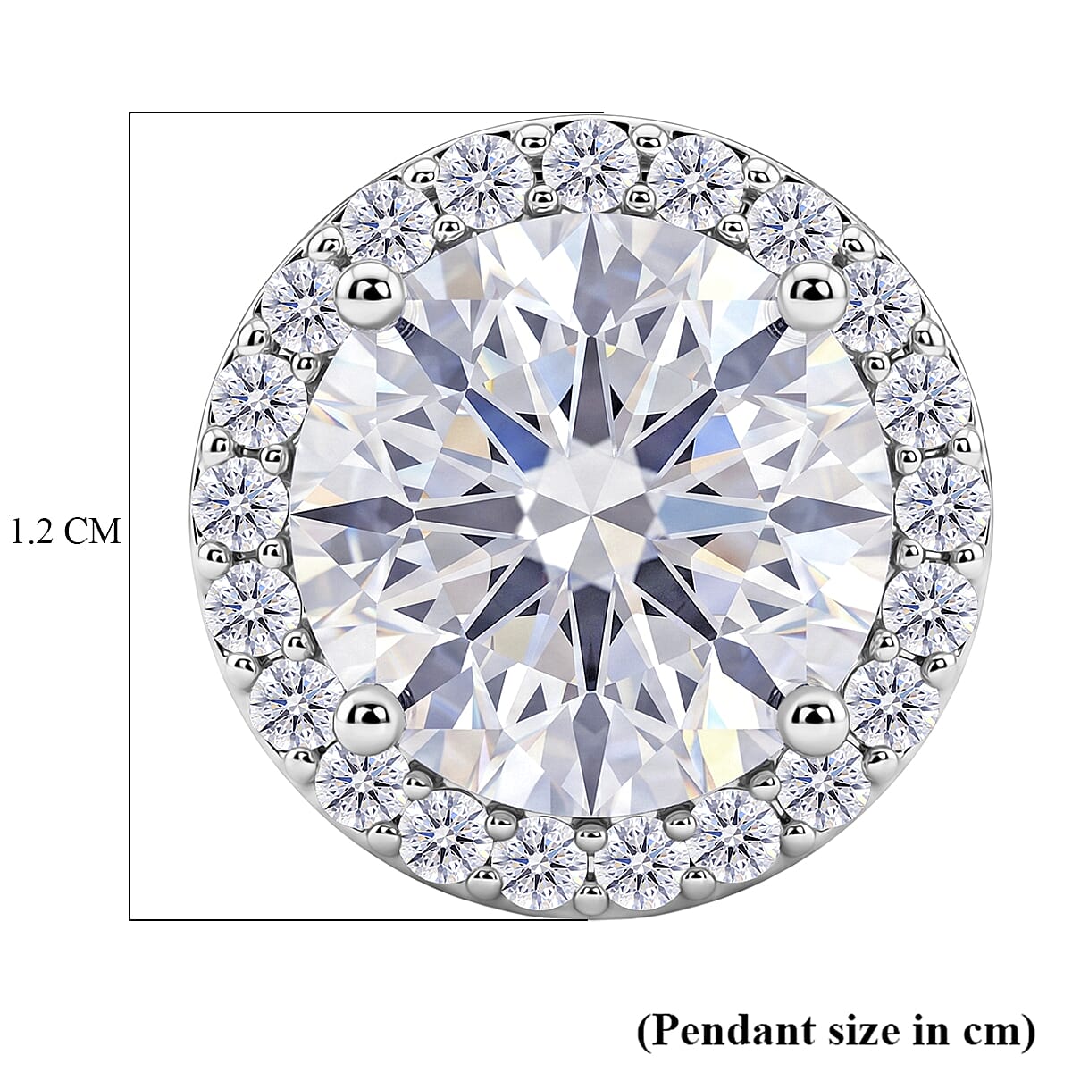 D'Joy - GRA Certified (D-VVS1) Moissanite Pendant in Rhodium Overlay Sterling Silver 3.05 Ct.