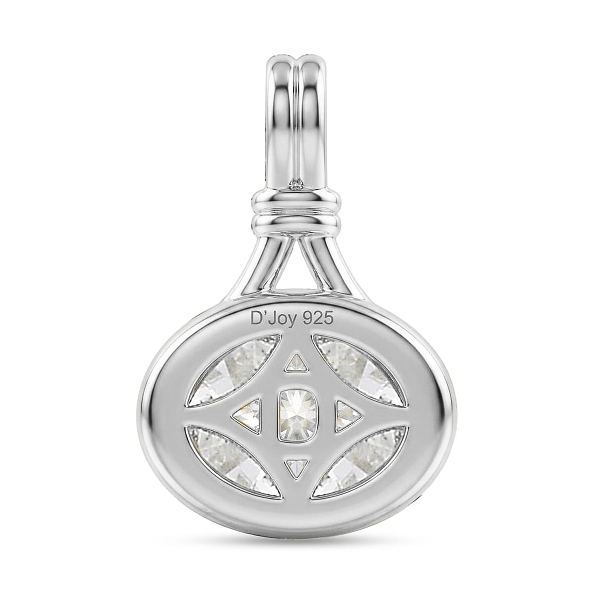 D'Joy - GRA Certified (D-VVS1) Moissanite Solitaire Pendant in Rhodium Overlay Sterling Silver 1.40 Ct.