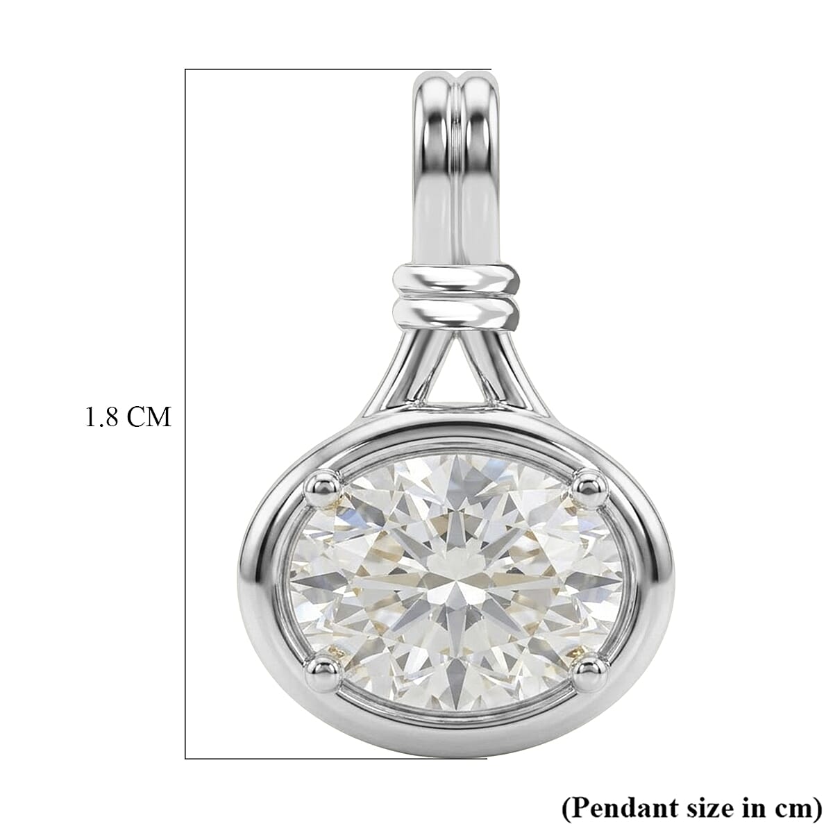 D'Joy - GRA Certified (D-VVS1) Moissanite Solitaire Pendant in Rhodium Overlay Sterling Silver 1.40 Ct.